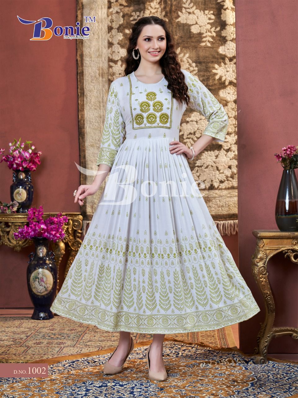 Bonie Lalila Rayon Printed Fancy Festival Wear Anarkali Long Kurti Collection